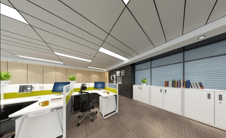 乌当区现代风格敞开式办公室LSZ3013-绿松子装饰