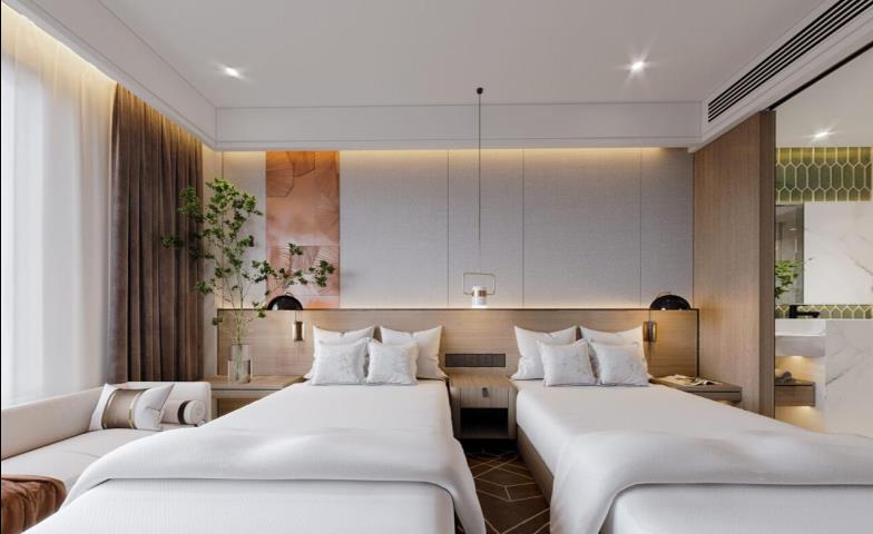 乌当区现代风格酒店双床房LSZ5012-绿松子装饰